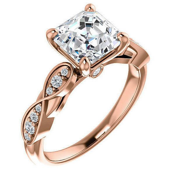 Asscher cut Moissanite Engagement Ring