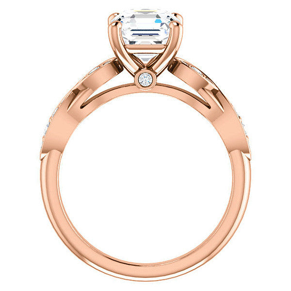 Asscher cut Moissanite Engagement Ring