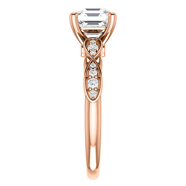 Asscher cut Moissanite Engagement Ring
