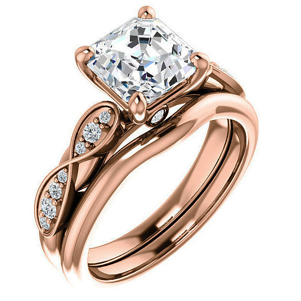 Asscher cut Moissanite Engagement Ring
