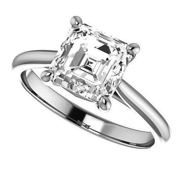 Asscher cut Cathedral Solitaire