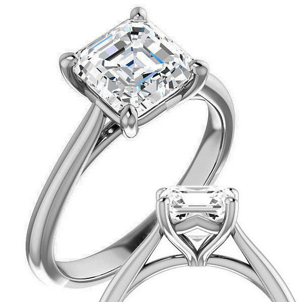 Asscher cut Cathedral Solitaire