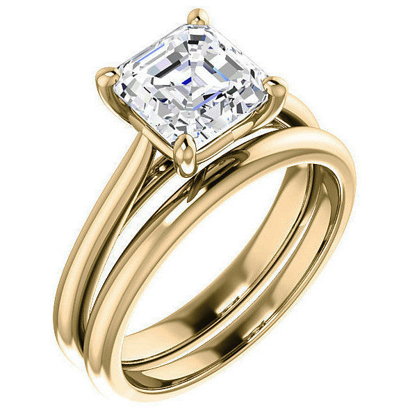 Asscher cut Cathedral Solitaire