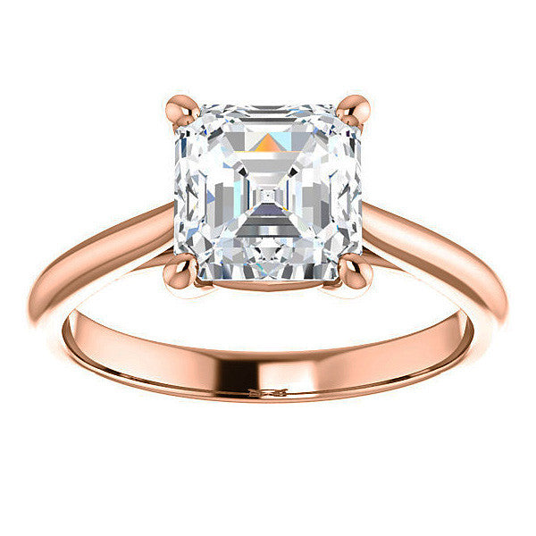 Asscher cut Cathedral Solitaire