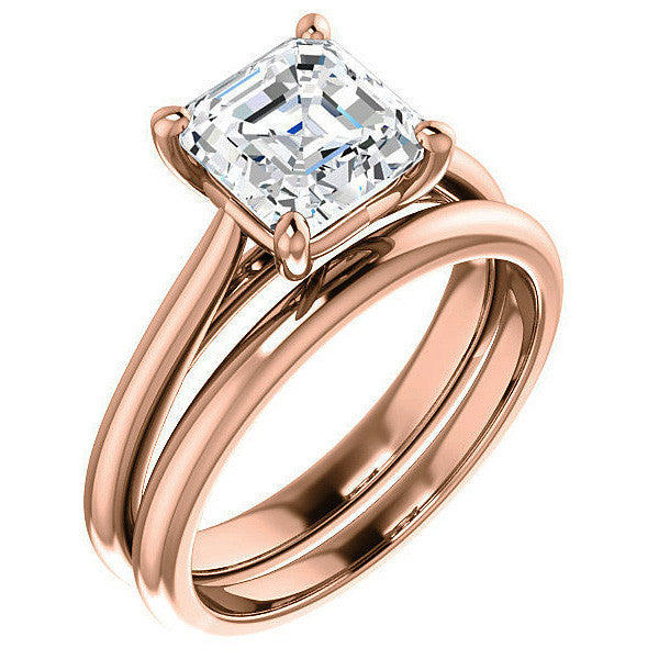 Asscher cut Cathedral Solitaire