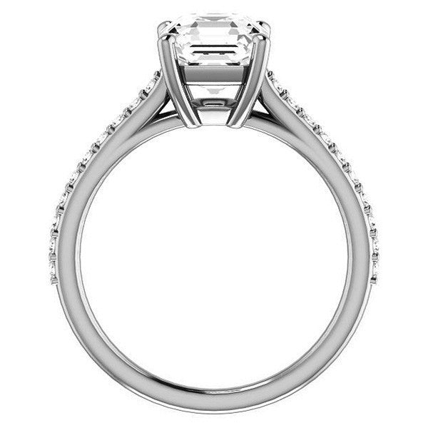 Asscher cut Accented Engagement Ring