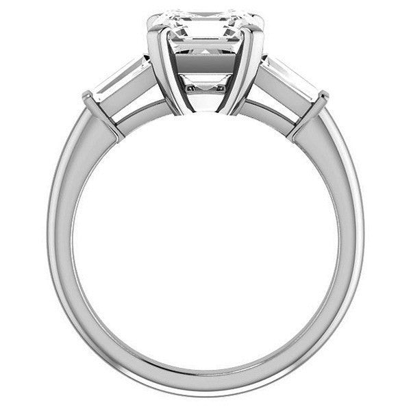 Asscher & Baguette Moissanite Engagement Ring