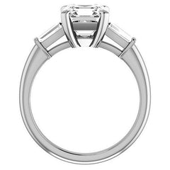 Asscher & Baguette Moissanite Engagement Ring