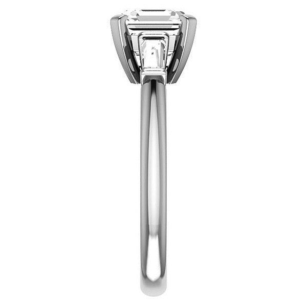 Asscher & Baguette Moissanite Engagement Ring