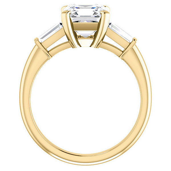 Asscher & Baguette Moissanite Engagement Ring