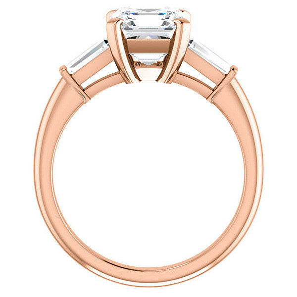Asscher & Baguette Moissanite Engagement Ring