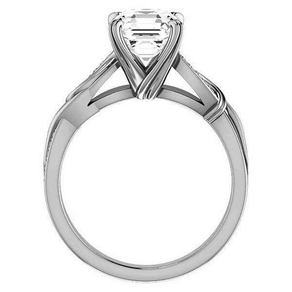 Asscher cut Infinity Accent Engagement Ring