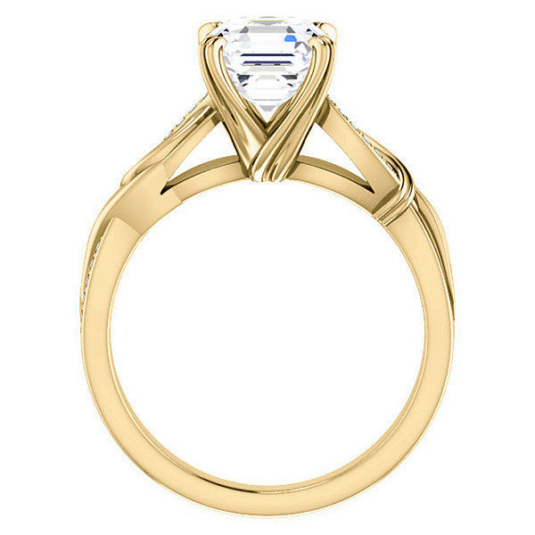 Asscher cut Infinity Accent Engagement Ring