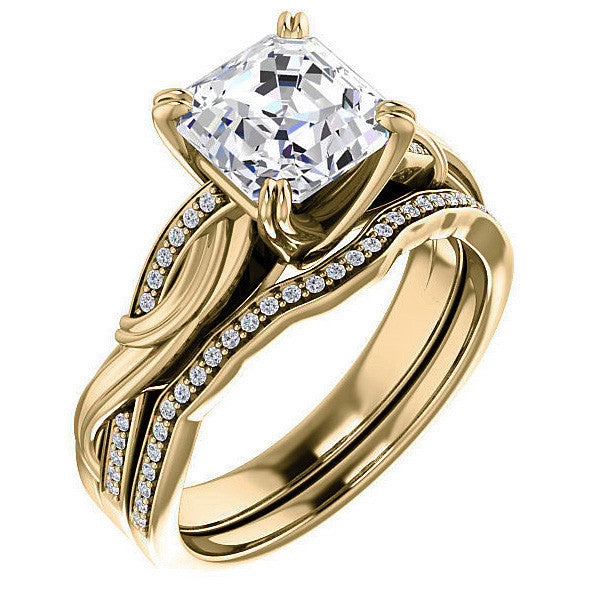 Asscher cut Infinity Accent Engagement Ring