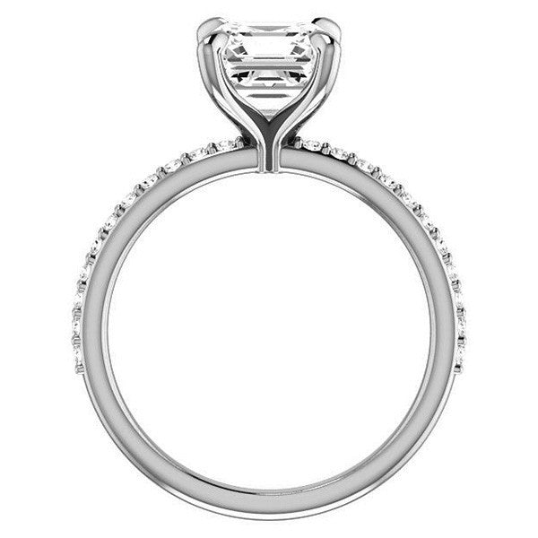 Asscher cut Engagement Ring with Claw Prongs