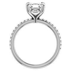 Asscher cut Engagement Ring with Claw Prongs