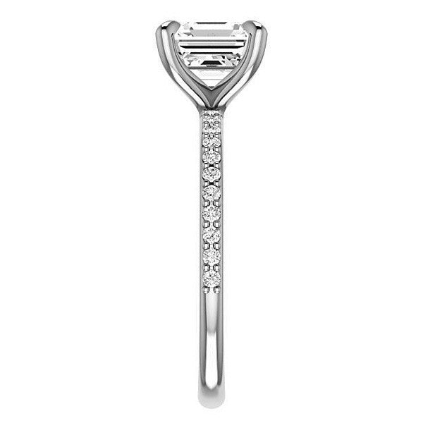 Asscher cut Engagement Ring with Claw Prongs