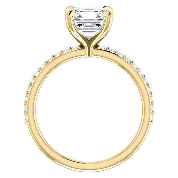 Asscher cut Engagement Ring with Claw Prongs