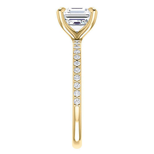 Asscher cut Engagement Ring with Claw Prongs