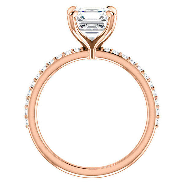 Asscher cut Engagement Ring with Claw Prongs