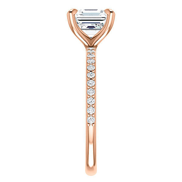 Asscher cut Engagement Ring with Claw Prongs
