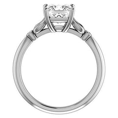 Floral Inspired Asscher Cathedral Engagement Ring