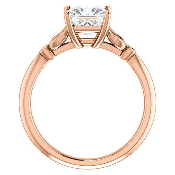 Floral Inspired Asscher Cathedral Engagement Ring