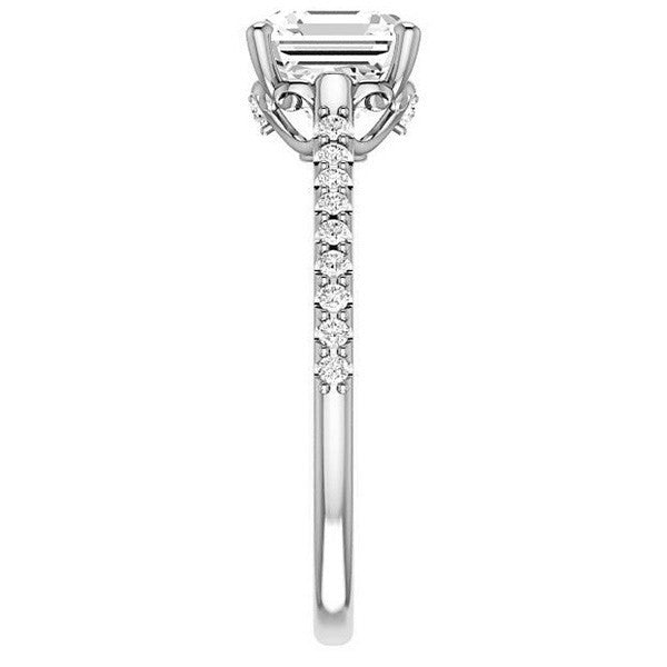 Asscher cut Vintage Engagement Ring with Milgrain