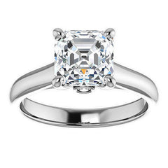 Asscher Cathedral Engagement Ring with Surprise Diamond