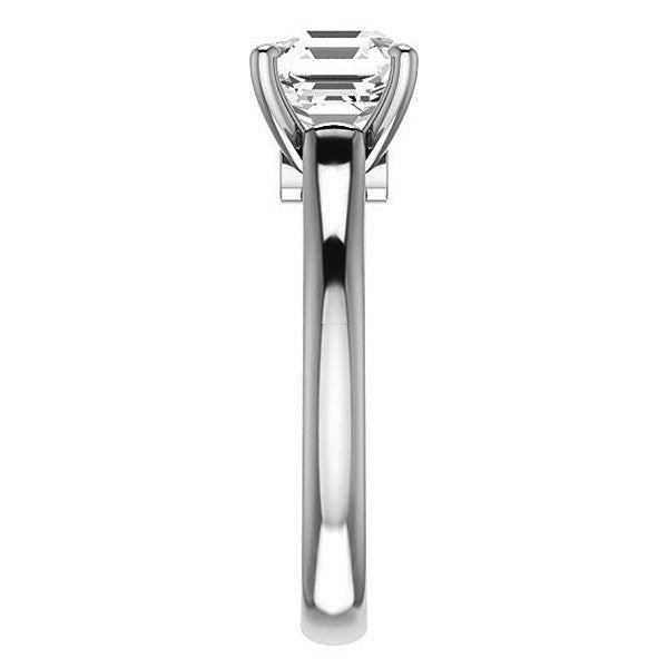 Asscher Cathedral Engagement Ring with Surprise Diamond