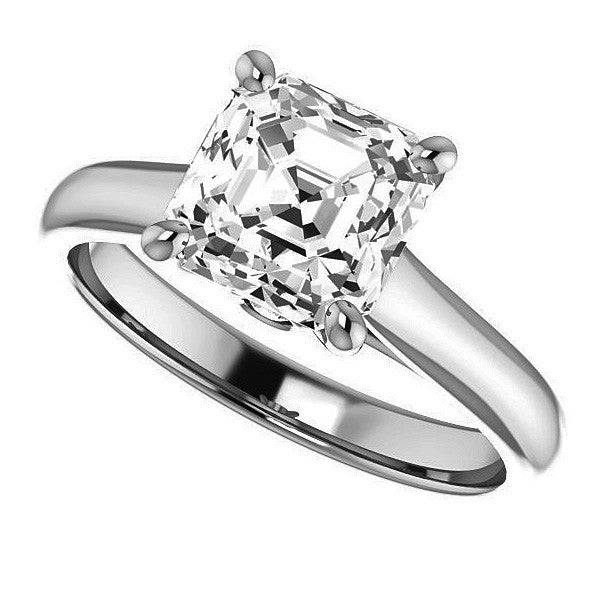 Asscher Cathedral Engagement Ring with Surprise Diamond