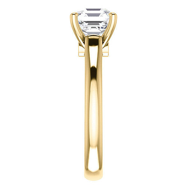 Asscher Cathedral Engagement Ring with Surprise Diamond