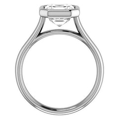 Asscher cut Moissanite Petite Bezel Solitaire