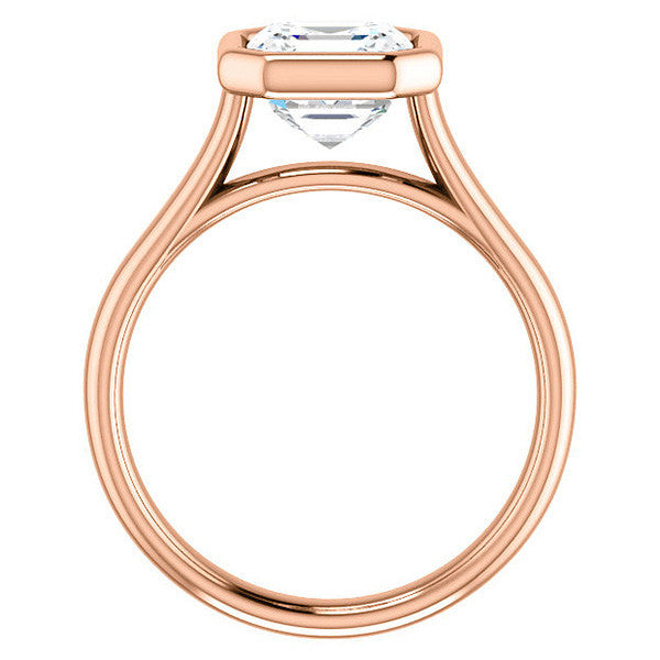 Asscher cut Moissanite Petite Bezel Solitaire
