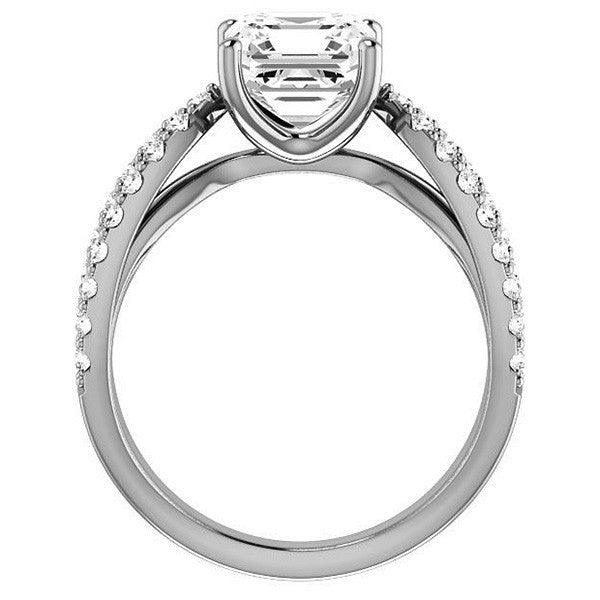 Asscher cut Infinity Style Engagement Ring