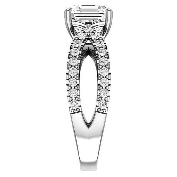Asscher cut Infinity Style Engagement Ring