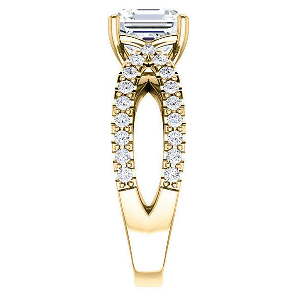 Asscher cut Infinity Style Engagement Ring