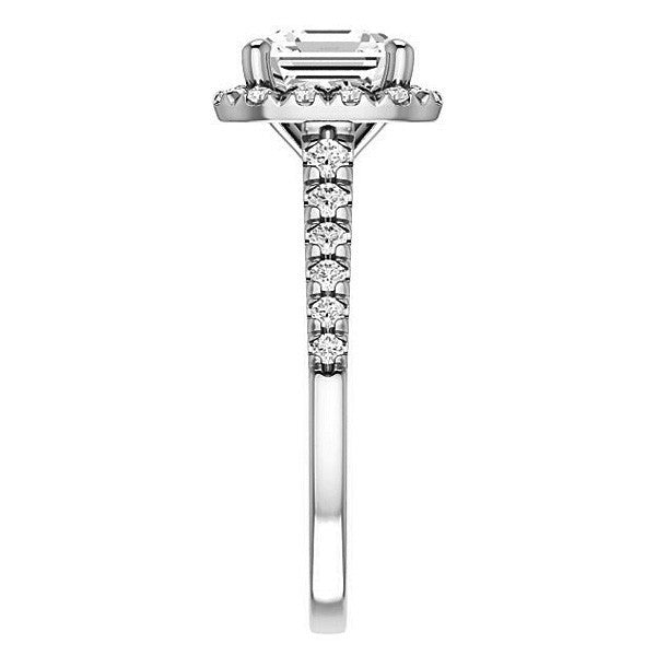Asscher Halo Cathedral Engagement Ring