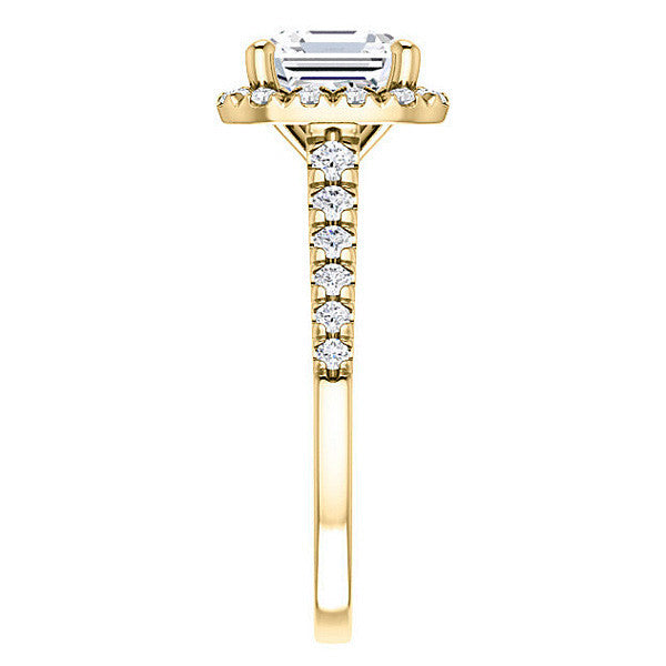 Asscher Halo Cathedral Engagement Ring