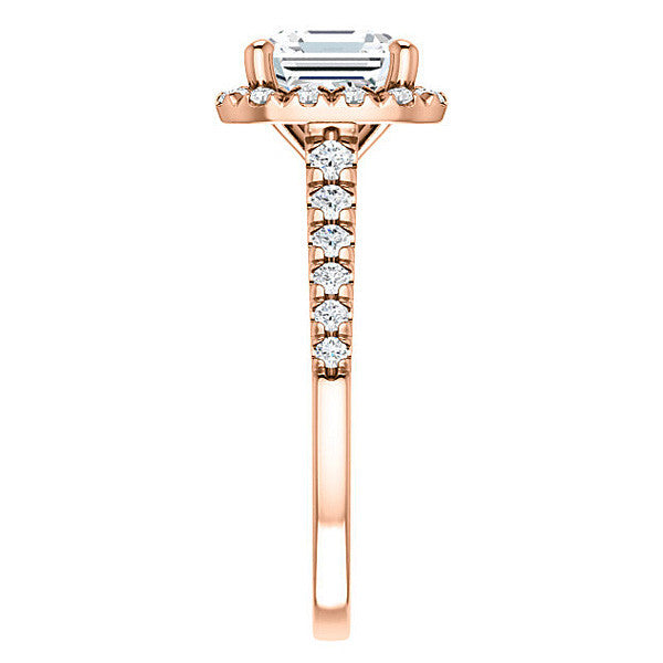 Asscher Halo Cathedral Engagement Ring