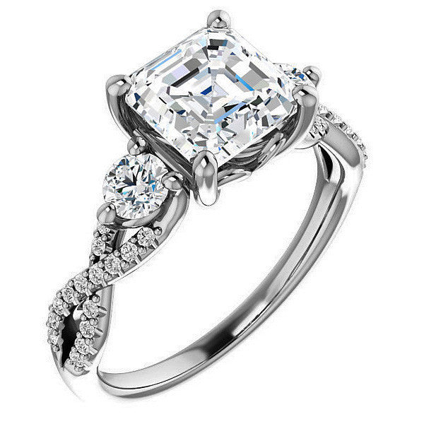 Asscher Infinity Style Engagement Ring