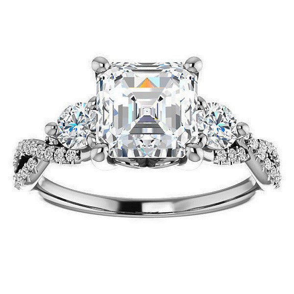 Asscher Infinity Style Engagement Ring