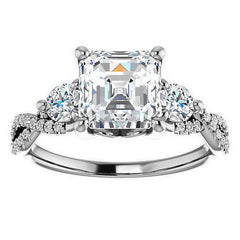 Asscher Infinity Style Engagement Ring