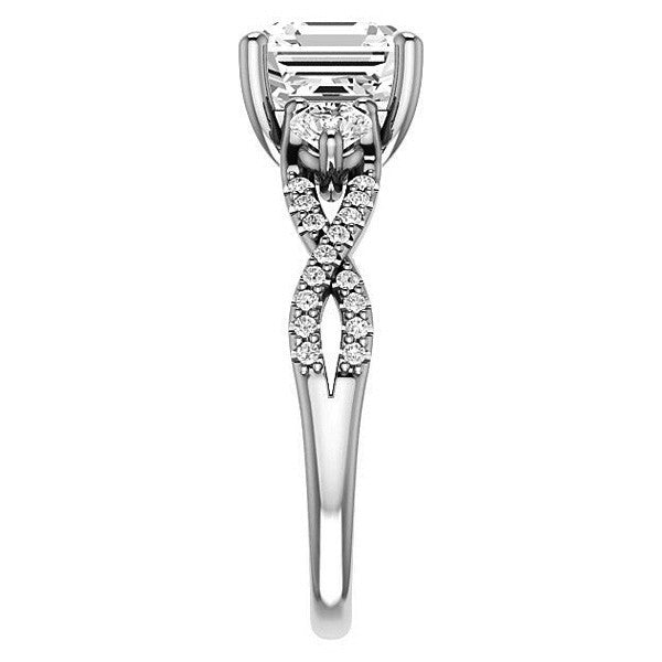 Asscher Infinity Style Engagement Ring