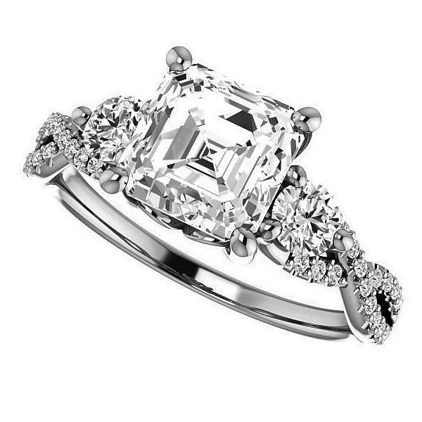 Asscher Infinity Style Engagement Ring