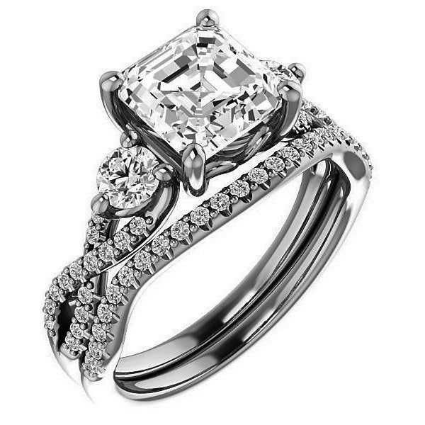 Asscher Infinity Style Engagement Ring