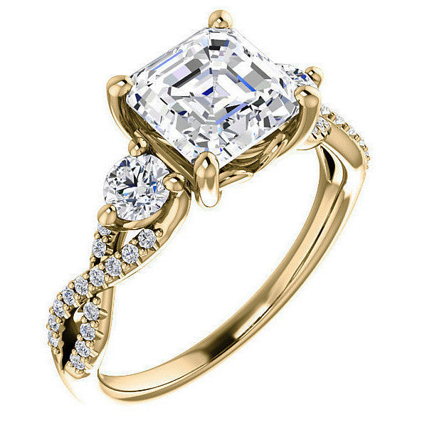 Asscher Infinity Style Engagement Ring