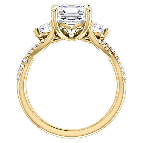 Asscher Infinity Style Engagement Ring