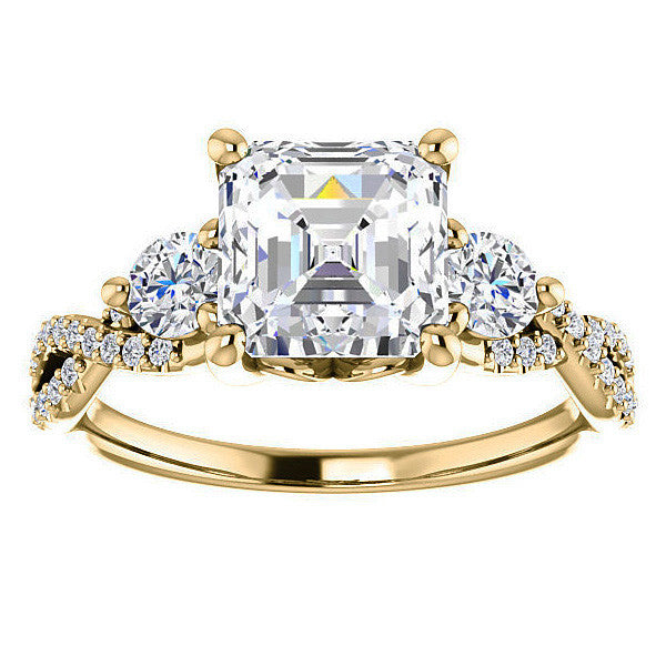 Asscher Infinity Style Engagement Ring