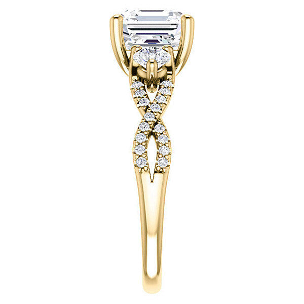 Asscher Infinity Style Engagement Ring